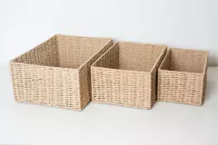 CANASTO "GIRONA" RECTANGULAR DE FIBRAS NATURALES "S" #1 - comprar online