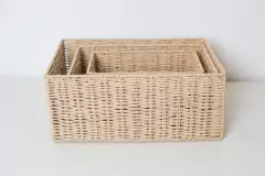 CANASTO "GIRONA" RECTANGULAR DE FIBRAS NATURALES "M" #2 - tienda online