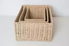 Imagen de CANASTO "GIRONA" RECTANGULAR DE FIBRAS NATURALES "M" #2