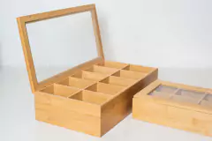 Imagen de CAJA DE BAMBOO "VALSEN" PARA TE CON TAPA 6 DIV #2