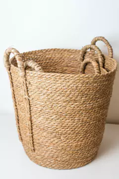 CANASTO "RUMAH VIP" DE FIBRAS NATURALES "L" - Marian Todo Organizado