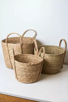 CANASTO "RUMAH" DE FIBRAS NATURALES "M" - tienda online