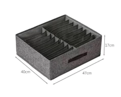 ORGANIZADOR DE TELA "FIKA" CON 16 DIVISIONES PLEGABLES Y MANIJA DE CUERO - tienda online