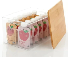 CAJA DE ACRILICO "ISABELLA LUND" "M" CON TAPA DE BAMBOO - Marian - Todo Organizado