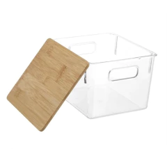 CAJA DE ACRILICO "ISABELLA LUND" "M" CON TAPA DE BAMBOO - comprar online