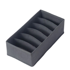 ORGANIZADOR DE TELA "FIKA" RECTANGULAR 6 DIVISIONES GRIS - comprar online