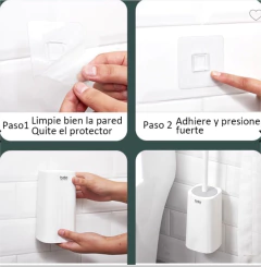 ESCOBILLA PARA BAÑO "BDO" CON AUTOADHESIVO PARA PEGAR - Marian Todo Organizado