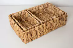 SET x3 CANASTOS "ZUMAYA" SQUARE DE FIBRAS NATURALES - tienda online