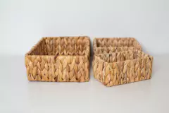 SET x3 CANASTOS "ZUMAYA" SQUARE DE FIBRAS NATURALES