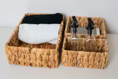 SET x3 CANASTOS "ZUMAYA" SQUARE DE FIBRAS NATURALES - Marian Todo Organizado