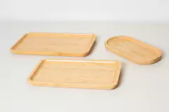 Imagen de BANDEJA RECTANGULAR "TAKUMA" DE BAMBOO "L" #4