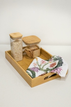 Imagen de BANDEJA "VALSEN" RECTANGULAR "M" BAMBOO CON ASAS #2