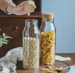 Imagen de BOTELLA DE VIDRIO "JAMAICA" "L" CON TAPON DE CORCHO 850ml