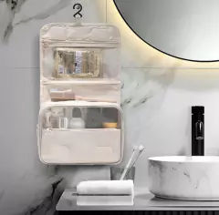 ORGANIZADOR DE VIAJE / PORTA COSMETICOS "TRAVEL" CON GANCHO PARA COLGAR - Marian Todo Organizado