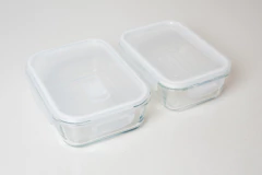 CONTENTEDOR HERMETICO "CUCINA" DE VIDRIO "S" CON TAPA BORDE BLANCO - tienda online