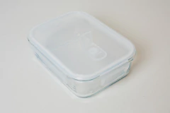 CONTENTEDOR HERMETICO "CUCINA" DE VIDRIO "M" CON TAPA BORDE BLANCO - comprar online