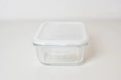 CONTENTEDOR HERMETICO "CUCINA" DE VIDRIO "S" CON TAPA BORDE BLANCO - comprar online