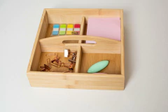 CAJA DE BAMBOO "VALSEN" 4 DIVISIONES Y MANIJA - Marian Todo Organizado