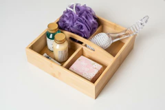 CAJA DE BAMBOO "VALSEN" 4 DIVISIONES Y MANIJA - Marian Todo Organizado