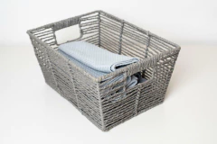 CANASTO DE YUTE "RICE" ENTRELAZADO "L" CON MANIJAS - comprar online