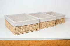 CANASTO "GIRONA"CON LIENZO RECTANGULARES BAJAS "L" - tienda online