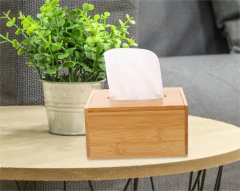 CAJA PORTA PAÑUELOS "VALSEN" BAMBOO RECTANGULAR - comprar online