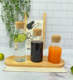 BOTELLA DE VIDRIO "JAMAICA" "XS" CON TAPON DE CORCHO 180ml - tienda online