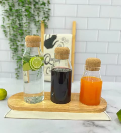 BOTELLA DE VIDRIO "JAMAICA" "L" CON TAPON DE CORCHO 850ml