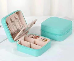 ALHAJERO "CAMELIA SQUARE MINI" CUERO ECOLOGICO CON ESPEJO - Marian Todo Organizado