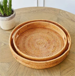 BANDEJA REDONDA "JAKARTA" REDONDA "S" CON ASAS - Marian Todo Organizado