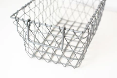 CANASTO "PAULI" METALICO GRIS RECTANGULAR CON MANIJAS "L" - comprar online