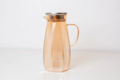 JARRA DE VIDRIO LABRADO MARRON CON TAPA 1400 ML - comprar online