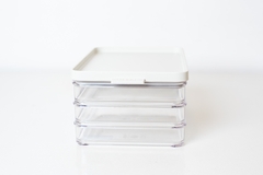 FIAMBRERA RECTANGULAR "MEPAL" HERMÉTICA DE ACRILICO CON TAPA PLASTICO RIGIDO TRIPLE - Marian - Todo Organizado