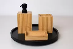 JABONERA RECTANGULAR "VALSEN SQUARE " RAYAS BAMBOO - Marian - Todo Organizado