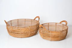 SET x2 CANASTAS "MILY" CON MANIJAS FIBRAS NATURALES - comprar online