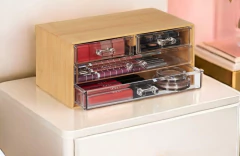 CAJONERA "ISABELLA BEAUTY" DE BAMBOO CON CAJONES DE ACRILICO "XL" en internet