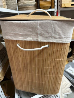 ORGANIZADOR "MALAGA" LAUNDRY NATURAL CON LIENZO DE BAMBOO CUADRADO - Marian - Todo Organizado