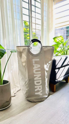 CESTO "LAUNDRY" TELA CON MANIJAS PARA ROPA SUCIA