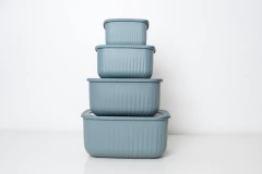 CONTENEDOR HERMETICO SILICONA CON TAPA Y VISOR RESPIRADOR GRIS "M" - Marian - Todo Organizado