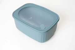 CONTENEDOR HERMETICO SILICONA CON TAPA Y VISOR RESPIRADOR GRIS "M" - comprar online