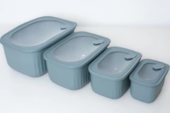 CONTENEDOR HERMETICO SILICONA CON TAPA Y VISOR RESPIRADOR GRIS "M" - comprar online