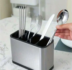 ESCURRIDOR DE CUBIERTOS DE ACERO CON INTERIOR REMOVIBLE PASTICO - comprar online