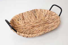 BANDEJA DE SEAGRASS "BELLAGIO " OVALADA CON MANIJAS "L" PROFUNDA - comprar online