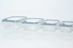 CONTENEDOR "CUCINA" DE VIDRIO “M” CON BORDE AZUL #2