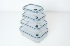 CONTENEDOR "CUCINA" DE VIDRIO "XS" CON BORDE AZUL #2 en internet