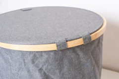 Imagen de CESTO LAUNDRY REDONDO DE TELA "PERSA" CON TAPA PARA ROPA