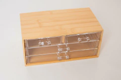 CAJONERA "ISABELLA BEAUTY" DE BAMBOO CON CAJONES DE ACRILICO "XL" en internet