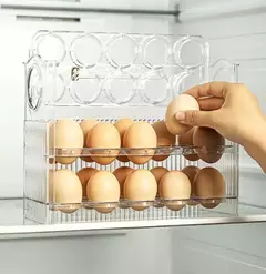 HUEVERA "EGGY" 3 PISOS ACRILICO CON ASAS 30 HUEVOS #35 - tienda online