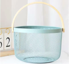 CANASTO "ZABELLE" REDONDO CON MANIJA DE BAMBOO en internet