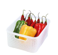 ORGANIZADOR / BANDEJA RATAN M PLASTICA CON ASAS TRANSPARENTE MULTIUSO "M"